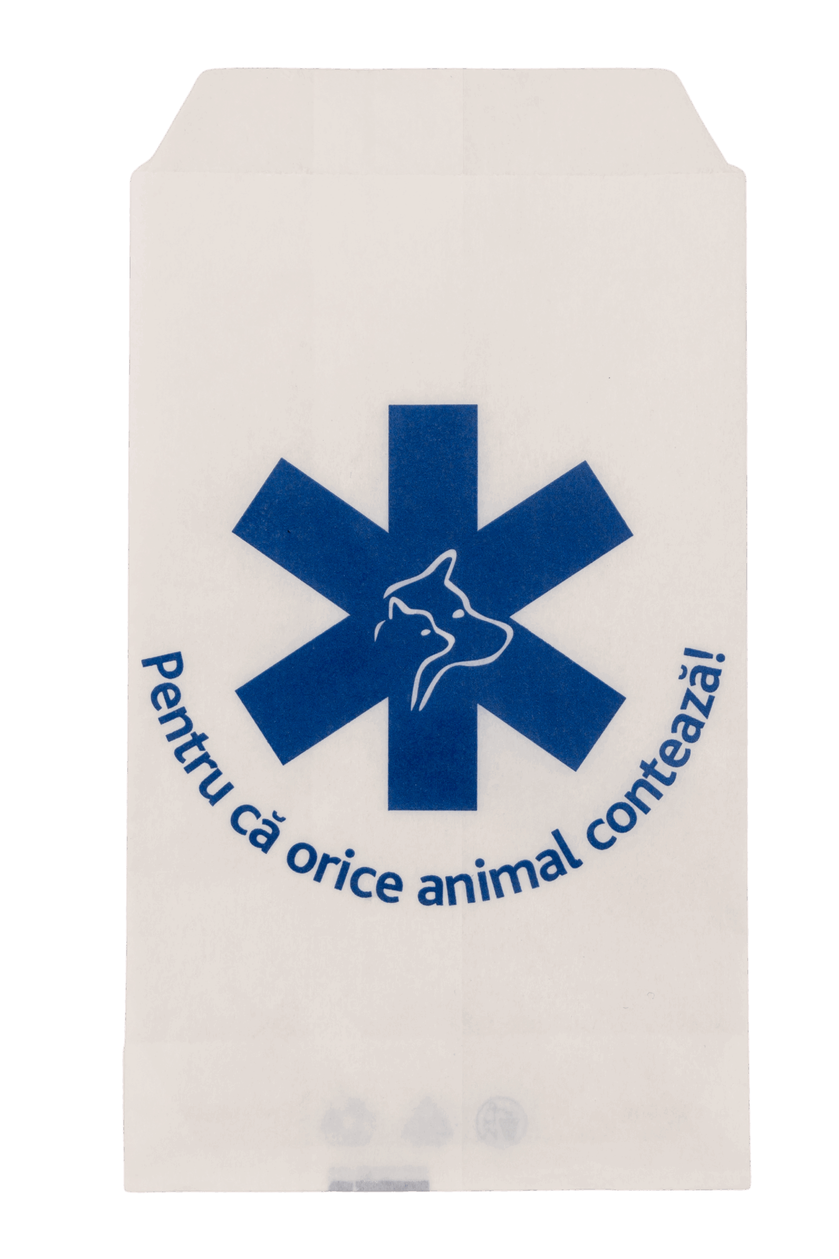 Pungi de farmacie veterinara din hartie,  8,5 cm  x 15 cm, set 100 bucati