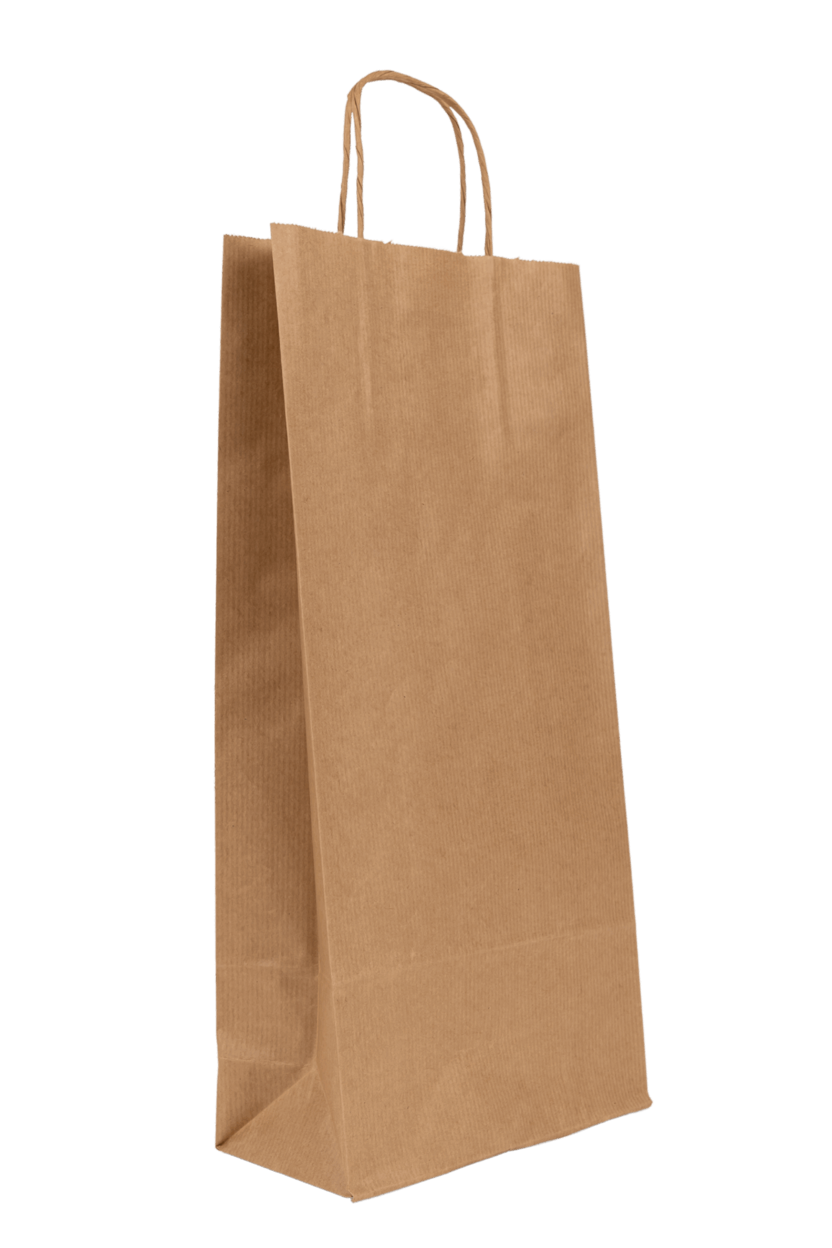 Sacoșă din hârtie kraft natur 18 cm x 8,5 cm x 38 cm – Ideală pentru sticle de vin și cadouri elegante, set 100 bucati