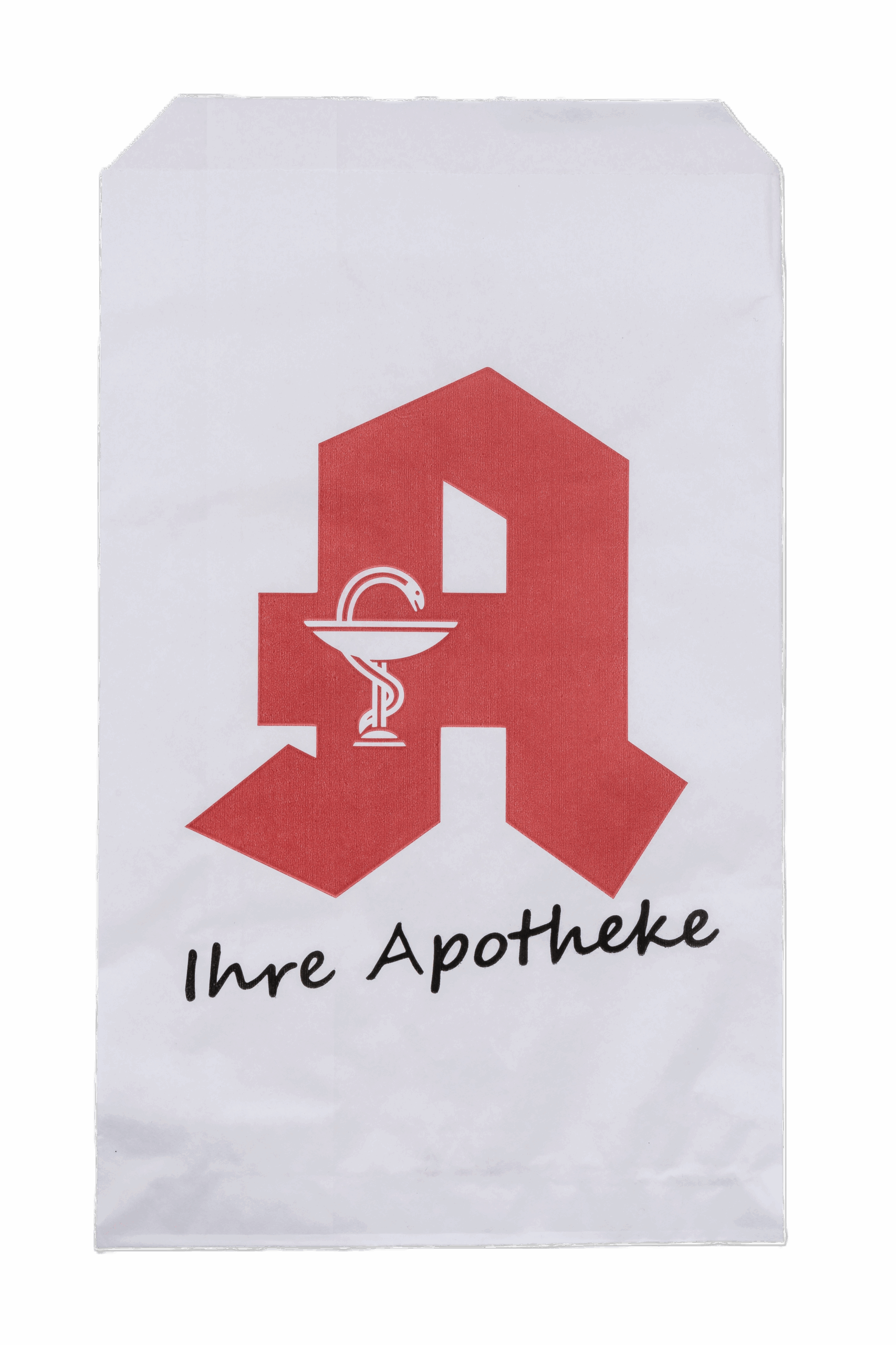 Pungă farmacie 17,5 cm x 29 cm – Imprimare „Ihre Apotheke”, set 100 bucati