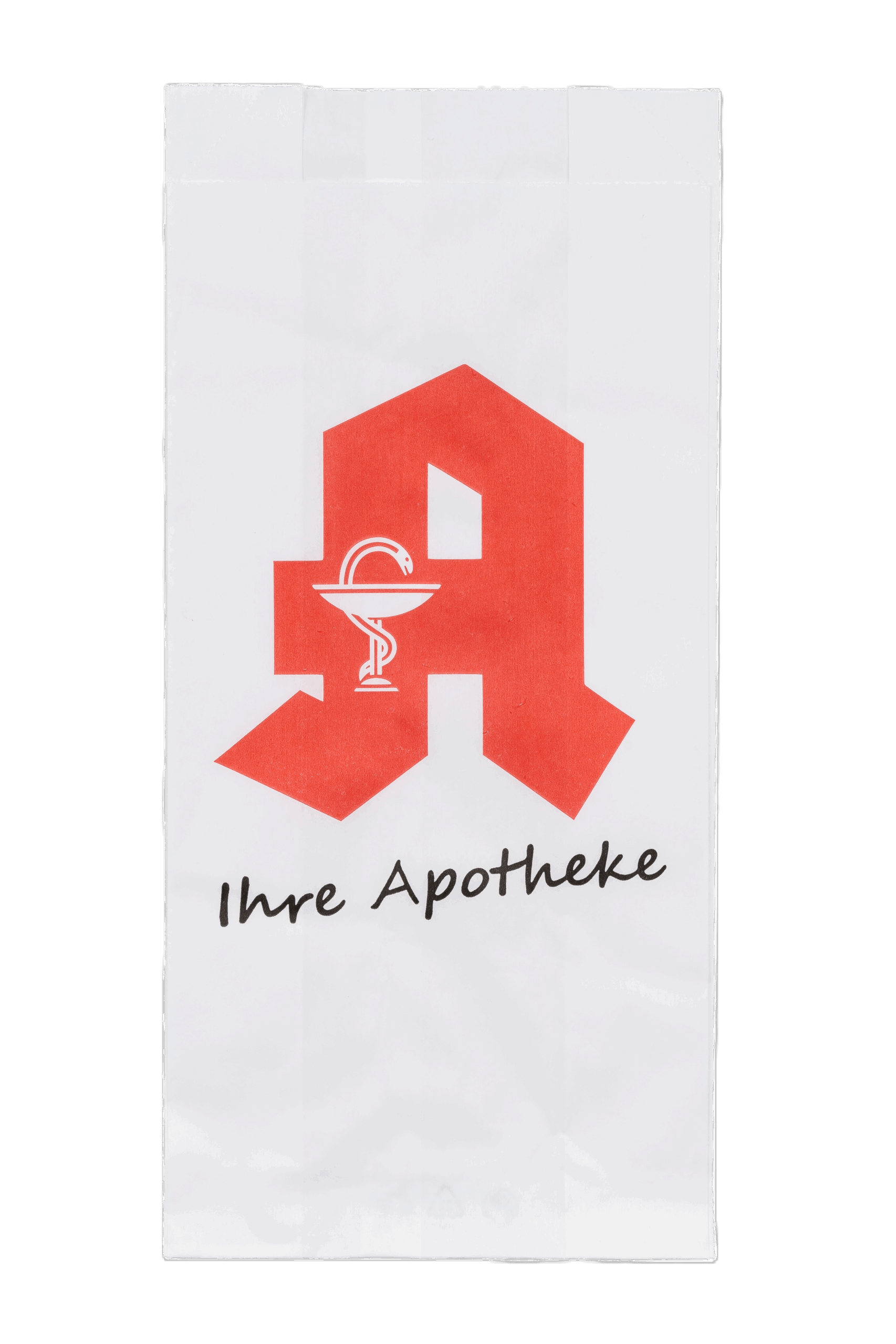 Pungă farmacie 11cm x 7 cm x 24 cm – Imprimare „Ihre Apotheke”, set 100 bucati