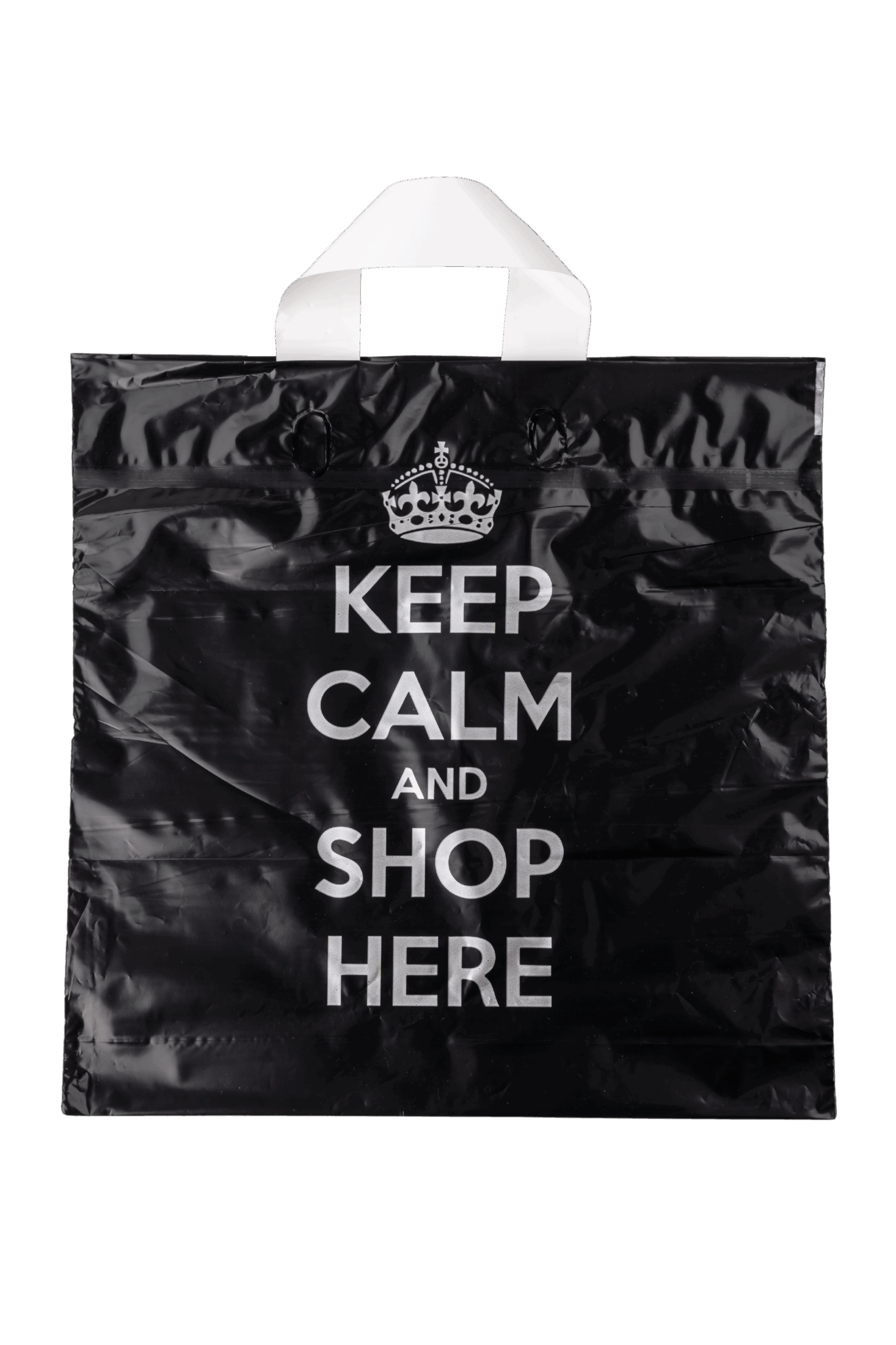 Sacosa din polietilena cu maner aplicat 35cm x 35 cm, set 50 bucati