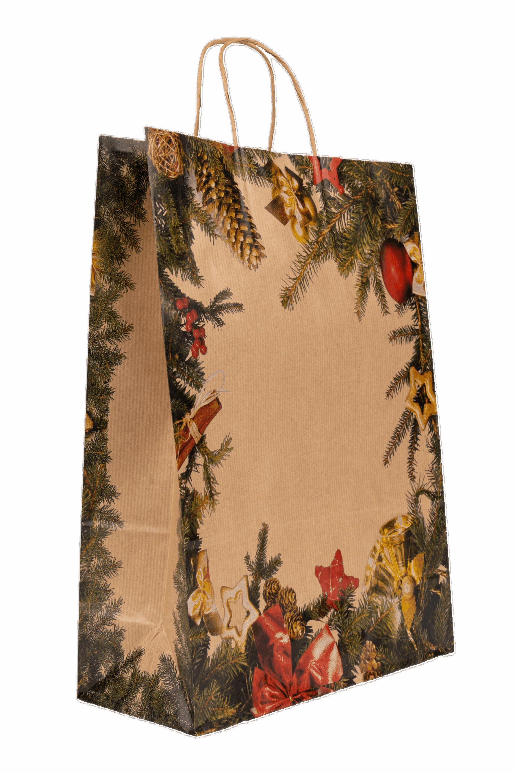 Sacoșă din hârtie Crăciun 25 cm x11 cm x 31 cm – Ambalaj cadouri elegant și eco-friendly, set 10 bucati