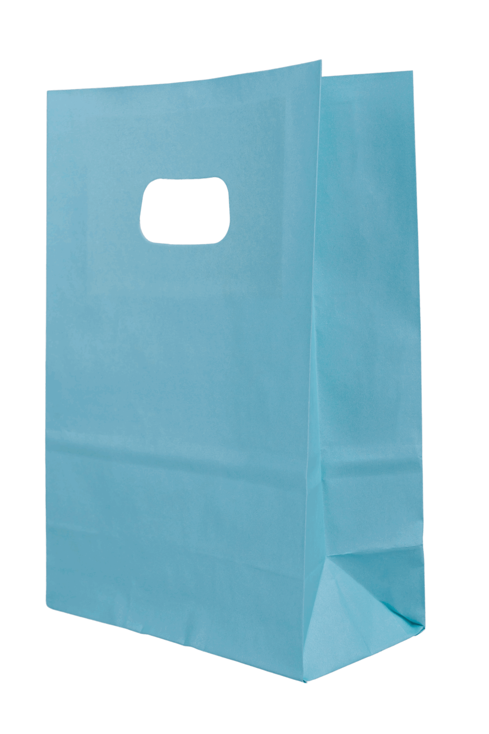 Sacoșă din hârtie kraft cu mâner decupat – 14 cm x 7 cm x 21 cm, set 10 bucati